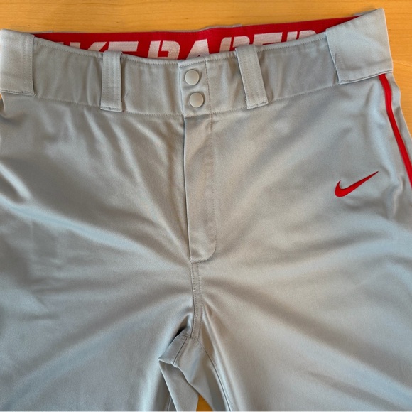 Nike Other - Men’s Nike Baseball Pants Light Gray with Red Accents size M dri fit EUC!